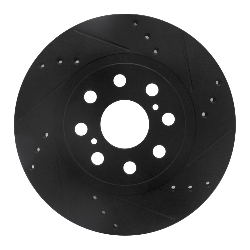 Toyota MR2 Spyder Brake Rotor (1) - Rear Right - R1 Concepts - Drilled & Slotted - Black - `00-`05 Toyota MR2 Spyder Brake Rotor (1) - Rear Right - R1 Concepts - Drilled & Slotted - Black - `00-`05